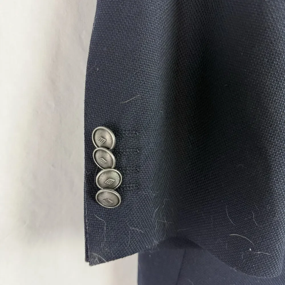 JOSEPH ABBOUD 46R‎ Suit Jacket Blazer Super 100 Blue Wool Modern Fit EUC